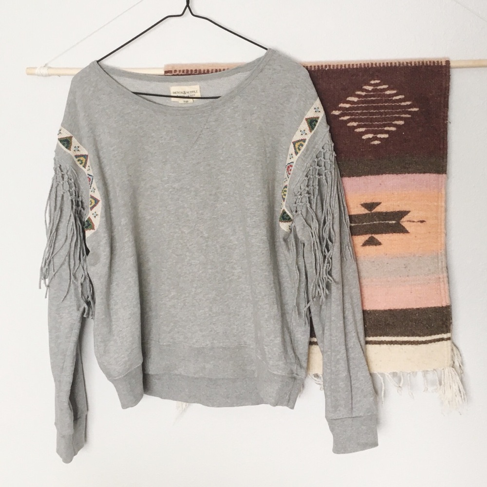DENIM & SUPPLY Ralph Lauren Beaded Fringe Sweater